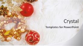  Presentation with white christmas - Presentation theme with decoration lying on white fur background and a white colored foreground