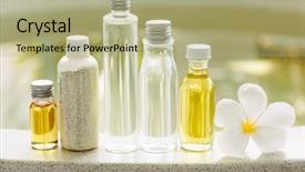  Presentation with natural products - Slides enhanced with decoration natural organic bath products background and a mint green colored foreground