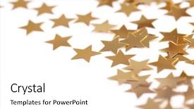 Presentation with gold star - PPT layouts enhanced with decoration of golden confetti star background and a white colored foreground