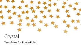  Presentation with gold star - Theme consisting of decoration of golden confetti star background and a white colored foreground