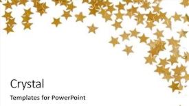  Presentation with confetti - Slides with decoration of golden confetti star background and a white colored foreground