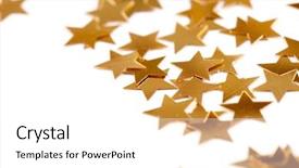  Presentation with gold star - Beautiful presentation theme featuring decoration of golden confetti star backdrop and a white colored foreground