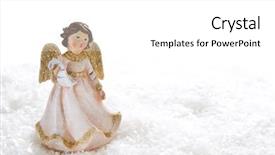  Presentation with angel - Amazing slide set having decoration of gypsum angel singing backdrop and a  colored foreground
