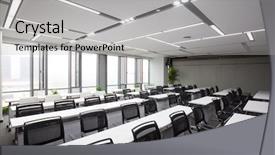  Presentation with lecture hall - Presentation enhanced with decoration of modern lecture hall background and a light gray colored foreground