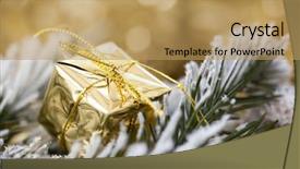  Presentation with red gold - Presentation theme consisting of decoration on abstract golden background background and a yellow colored foreground