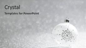  Presentation with christmas card - Presentation theme enhanced with decoration on silver glitter background background and a light gray colored foreground