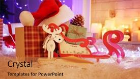  Presentation with decoration - Slide deck with decoration on the soft carpet background and a coral colored foreground