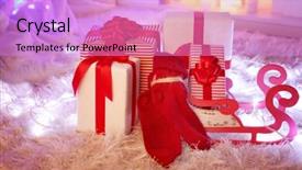  Presentation with boxes - Slide deck with decoration on the soft carpet background and a lilac colored foreground