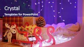  Presentation with christmas hamper gift traditional - Colorful PPT theme enhanced with decoration on the soft carpet backdrop and a violet colored foreground