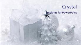  Presentation with white snow - Colorful theme enhanced with decoration on white snow background backdrop and a sky blue colored foreground