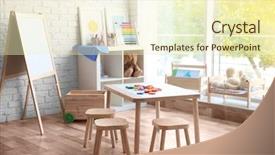  Presentation with kindergarten - Slides having decoration scolaires - beautiful interior of game room background and a soft green colored foreground