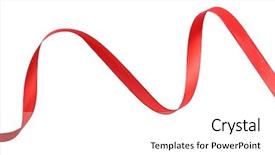  Presentation with red and white abstract - PPT layouts with decoration swirl - red silk ribbon isolated background and a white colored foreground