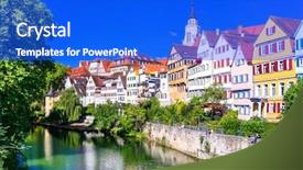  Presentation with floral - Slide deck featuring decoration universit - beautiful floral colorful town tubingen background and a cobalt blue colored foreground