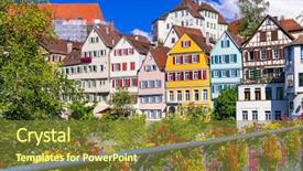  Presentation with floral pastel colors - Amazing PPT theme having decoration universit - floral colorful town tubingen backdrop and a tawny brown colored foreground
