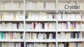  Presentation with books on bookshelf in library - Colorful presentation design enhanced with decoration universit - modern library bookshelves full backdrop and a soft green colored foreground