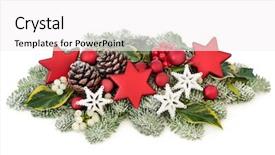  Presentation with christmas holly - Audience pleasing slide deck consisting of decoration with bauble decorations holly backdrop and a white colored foreground