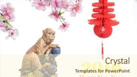  Presentation with chinese new year - Amazing presentation design having decoration with gold monkey 2016 backdrop and a  colored foreground