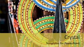  Presentation with market - Slides enhanced with decorations and spear at local background and a yellow colored foreground