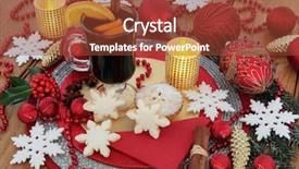  Presentation with christmas holly - Audience pleasing PPT theme consisting of decorations mulled wine mince backdrop and a tawny brown colored foreground