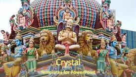  Presentation with hindu gods - Presentation design consisting of decorations of the hindu background and a tawny brown colored foreground