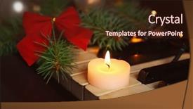  Presentation with piano keyboard - Audience pleasing PPT layouts consisting of decorations on piano keyboard christmas backdrop and a wine colored foreground