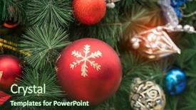  Presentation with christmas tree - Amazing theme having decorations on the christmas tree backdrop and a tawny brown colored foreground