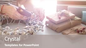  Presentation with accessories - Colorful theme enhanced with decorations sitting on the desk backdrop and a  colored foreground