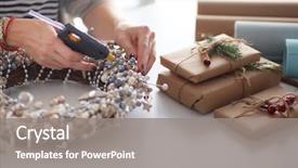  Presentation with accessories - Presentation featuring decorations sitting on the desk background and a  colored foreground