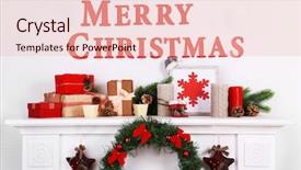  Presentation with merru christmas - Colorful PPT layouts enhanced with decorations with merry christmas inscription backdrop and a lemonade colored foreground