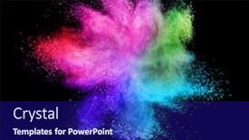  Presentation with black abstract - Slides featuring decorative-abstract-chaotic-colorful-powder background and a navy blue colored foreground