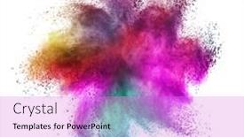  Presentation with abstract dust explosion - Beautiful presentation theme featuring decorative-abstract-chaotic-powder backdrop and a lilac colored foreground