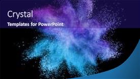  Presentation with abstract color powder explosion - Colorful PPT layouts enhanced with decorative-abstract-powder-burst backdrop and a navy blue colored foreground