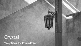  Presentation with street lighting - Beautiful slides featuring decorative arabic vintage street lamp backdrop and a gray colored foreground