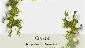  Presentation with leaves flat lay - Theme enhanced with decorative-blossoming-corner-frame background and a soft green colored foreground