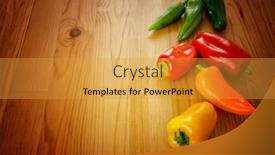  Presentation with peppers - Presentation theme having decorative-border-with-colorful-peppers background and a gold colored foreground