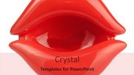  Presentation with lips - Cool new slide deck with decorative-bowl-shaped-as-red backdrop and a red colored foreground