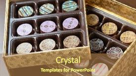  Presentation with chocolate - Presentation design with decorative box of artisan fine background and a tawny brown colored foreground