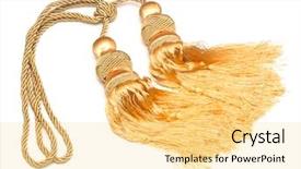  Presentation with curtains - PPT theme with decorative brush for curtains isolated background and a blonde colored foreground