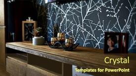  Presentation with furniture design - Slide set with decorative-candlestick-pot-flower-portrait background and a tawny brown colored foreground