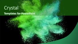  Presentation with powder - PPT layouts having decorative-chaotic-multicolored-powder-burst background and a forest green colored foreground
