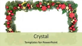  Presentation with christmas red - Colorful theme enhanced with decorative christmas background border backdrop and a soft green colored foreground