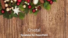  Presentation with rustic wood border - Colorful slide set enhanced with decorative christmas background border backdrop and a coral colored foreground