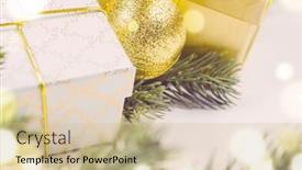  Presentation with white christmas - Cool new slide set with decorative-christmas-gift-boxes and a soft green colored foreground