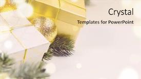  Presentation with white christmas - Presentation theme with decorative-christmas-gift-boxes background and a blonde colored foreground