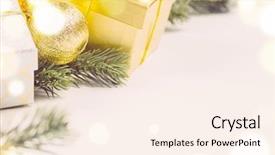  Presentation with white christmas - Colorful PPT layouts enhanced with decorative-christmas-gift-boxes and a cream colored foreground