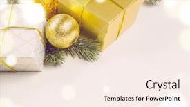  Presentation with white christmas - Slide deck having decorative-christmas-gift-boxes and a sky blue colored foreground