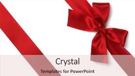  Presentation with red bow - Cool new slides with decorative christmas ribbons - red ribbon with bow isolated backdrop and a lemonade colored foreground