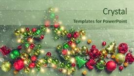  Presentation with rustic lights - Colorful presentation design enhanced with decorative christmas star with colored backdrop and a mint green colored foreground
