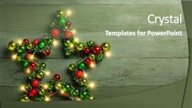  Presentation with rustic lights - Beautiful PPT theme featuring decorative christmas star with colored backdrop and a seafoam green colored foreground