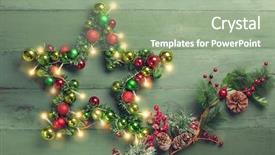  Presentation with rustic lights - Theme consisting of decorative christmas star with colored background and a mint green colored foreground